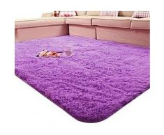 Tapis de bain violet à poils longs en Soie - Accessoires de bain