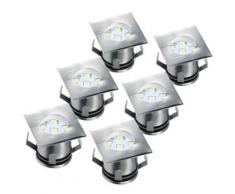 Pack de 6 spot de sol led, inox, verre brossé ranex 5000.476 - Eclairage extérieur