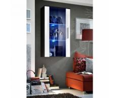 Paris prix - vitrine led murale design 'neo' 110cm noir & blanc brillant - Vaisseliers