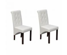 Chaise capitonnée blanche (lot de 2) - Chaise