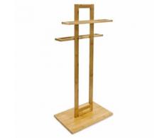 Porte sèche serviette sur pied étagère salle de bain universelle bambou 85 cm Helloshop26 3213006 - Installations salles de bain