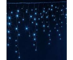 Rideau lumineux extérieur 252 LED bleu - Dim : L.400 x l.0,05 x H.36 cm -PEGANE- - Objet à poser