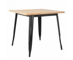 Sklum - Table LIX Vintage en Bois (80x80) Noir Bois Naturel - Tables salle à manger