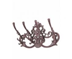 Porte-manteau en fonte marron mural fleur de lys - 34 cm - Objet à poser