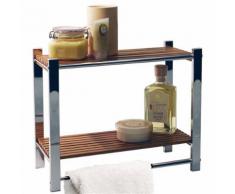Watsons - BAMBOO - étagère murale salle be bain avec porte-serviette argent / naturelle - Meubles de salle de bain