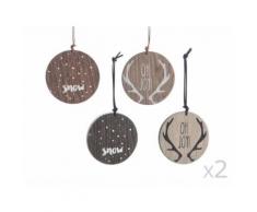 Set de 8 suspensions rondes motifs et coloris assortis D.10cm BRUT - Objet à poser