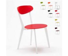 4 Chaises café bar restaurant salle à manger brasserie Design paysan CUISINE, Couleur: Rouge - Chaise