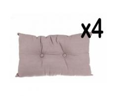 Lot de 4 coussins rectangulaires en coton et polyster coloris taupe, 30 x 50 cm -PEGANE- - Textile séjour