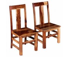 vidaXL 2x Chaise de Salle à Manger Bois de Sheesham Massif Chaise de Cuisine - Accessoires de bain