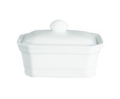 Terrine rectangulaire avec couvercle bouton blanche 15 x 11 cm 400 gr - platerie, service