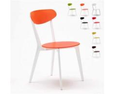 4 Chaises café bar restaurant salle à manger brasserie Design paysan CUISINE, Couleur: Orange - Chaise