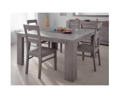 Table à manger carré bois et verre L140xP140xH77.5cm BRUTS - Gris - Tables salle à manger