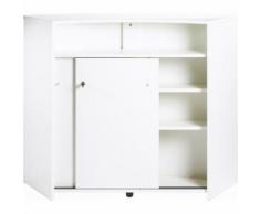 Comptoir d'Acceuil Meuble Bar 2 Portes Blanc Capitons - Tables bar