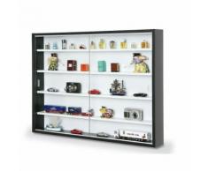 Vitrine murale pour miniatures blanche et noire BARI - Etagères murales et tablettes