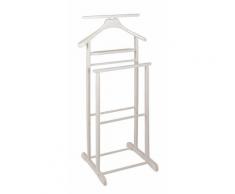 Valet de nuit en bois massif coloris blanc, Dim : L47 x P36 x H102 cm -PEGANE- - Portants et valets de nuit