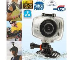 Camera embarquée étanche caisson waterproof Grand angle Full HD 9 Go - Caméscope à carte mémoire