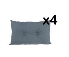 Lot de 4 coussins rectangulaires en coton et polyester coloris orage, 30 x 50 cm -PEGANE- - Textile séjour