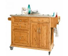 SoBuy® XXL! Desserte de Luxe avec Armoire de rangement sur roulettes FKW14-N FR - Dessertes de rangement
