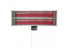 Réglette murale infrarouge HE2400PD en aluminium - 2x1200W - IP55 - 230V - Détecteur de présence - série PD - Chauffage