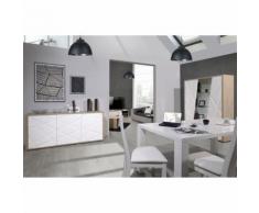 Salle à Manger Complète Chêne/Blanc - JODIE n°2 - Tables salle à manger
