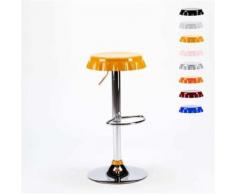 Tabouret haut bar et cuisine forme de bouchon de bouteille design moderne DALLAS, Couleur: Jaune - Tabourets