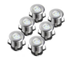 Pack de 6 spot de sol led, inox, verre brossé ranex 5000.475 - Eclairage extérieur
