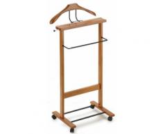 Valet de nuit Trio en bois massif coloris merisier, L49 x P14 x H94 cm -PEGANE- - Portants et valets de nuit