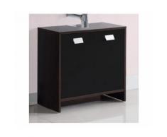 Top meuble sous-vasque l 60 cm - decor wenge et noir mat - Installations salles de bain