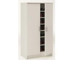 Armoire à chaussures avec 2 portes, Coloris blanc prle, 54.6 x 108.4 x 35.3 cm -PEGANE- - Meubles à chaussures