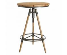 Table haute ronde 59 cm en bois et métal WENDY - Tables salle à manger