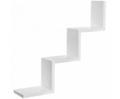 Étagère murale design pour livres/décoration forme escalier blanc - Étagère