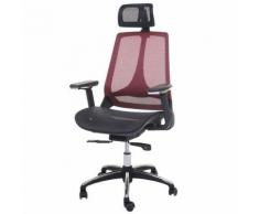 Chaise de bureau HWC-A59, chaise pivotante, tissu ISO9001, noir/rouge - Sièges et fauteuils de bureau
