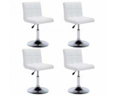 vidaXL Chaise pivotante à dîner 4 pcs Similicuir 50x43x85 cm Blanc - Chaise