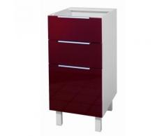 Caisson 3 Tiroirs 40 Cm Bordeaux Haute Brillance - Objet à poser