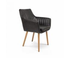 Chaise vintage capitonnée Pike - Couleur - Noir - Chaise