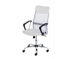 Fauteuil chaise de bureau en maille blanc avec 5 roulettes BUR10022 - Sièges et fauteuils de bureau