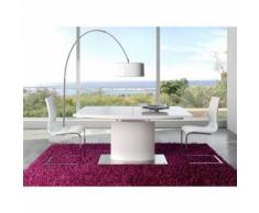 Table à manger rectangulaire extensible 160-200cm en bois blanc laqué AQUILA - L 160 x l 90 x H 76 - Tables salle à manger