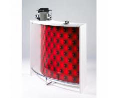 Comptoir d'Acceuil Meuble Bar 2 Portes Blanc Capitons Rouges - Tables bar