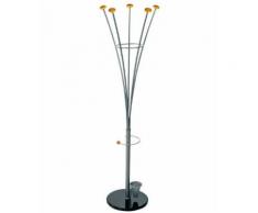 Alco AL-2803 Portemanteau Métal Argent 5 Crochets, Incl. Porte parapluie - Objet à poser