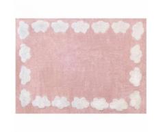 Tapis enfant coton nuages Lilipouce Rose 120x160 cm - Tapis et paillasson