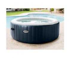 Spa à bulles rond - 4 places - Bleu marine - Objet à poser