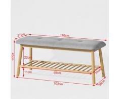 SoBuy® Banc rembourré étage de rangement,Meuble d'Entrée Banquette, FSR24-HG FR - Bancs