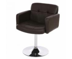 Chaise de séjour Orlando, pivotante, similicuir, marron - Chaise