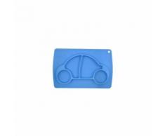 Napperon et plateau pour bébé en silicone monobloc modèle voiture (certification fda) bleu - Accessoires de rangement