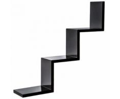 Étagère murale design pour livres/décoration forme escalier noir - Étagère