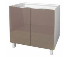 Caisson Portes bas 80 cm Taupe Haute brillance - Objet à poser