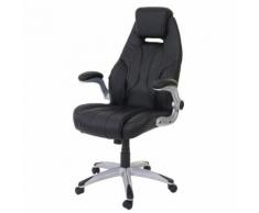 Chaise fauteuil de bureau HWC-A65, chaise pivotante, similicuir ~ noir - Sièges et fauteuils de bureau