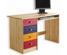 Bureau enfant 4 tiroirs lasuré multicolore - Bureaux