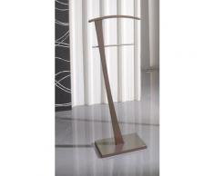 Valet de Nuit Moka en Bois/Metal sur socle rectangulaire, 28 x 48 x 115 cm -PEGANE- - Objet à poser