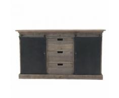 Meuble Campagne Industriel Bahut Enfilade Buffet Bois Fer160 cm - Buffets